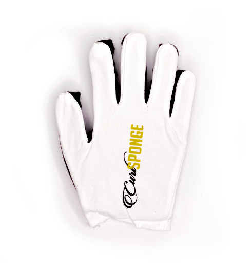 White CURL SPONGE GLOVE