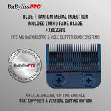 BaBylissPRO Blue Titanium Metal-Injection Molded Precision Fade Blade (FX8027BL)