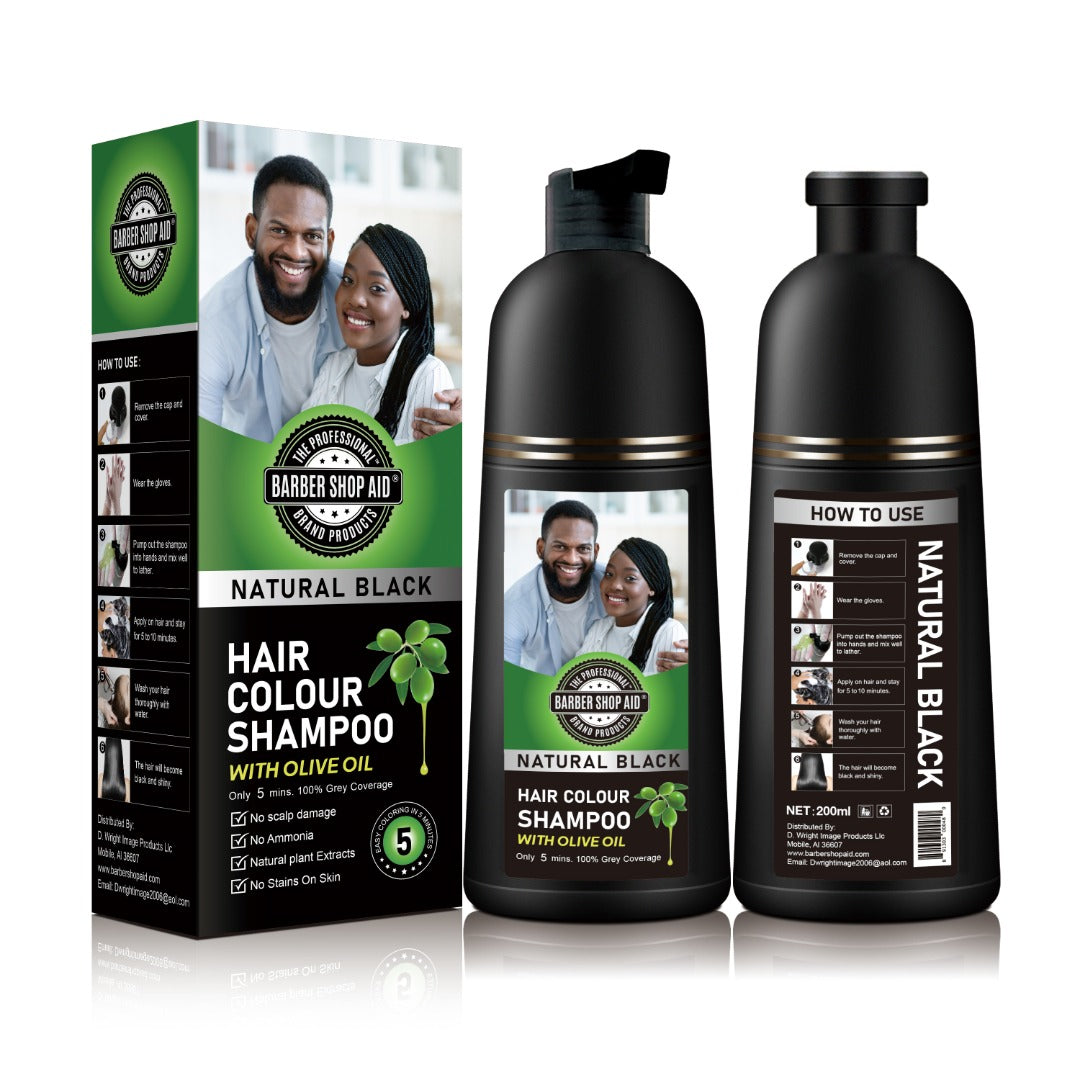 BARBER SHOP AID Hair Color Shampoo (Natural Black)