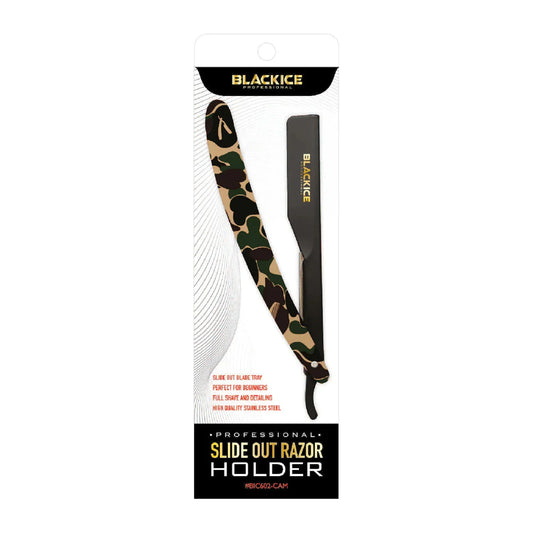 BLACK ICE Camo Handle Straight Razor