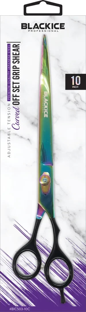 BLACK ICE Curved Off Set Grip Holo & Black 10" Shear