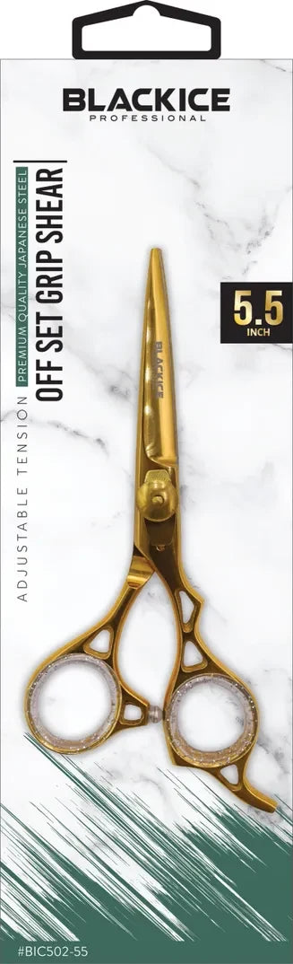 BLACK ICE Off Set Grip 5.5" Stylish Gold Shear
