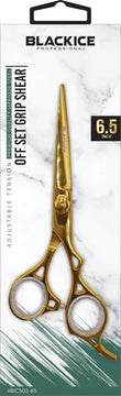 BLACK ICE Off Set Grip 6.5" Stylish Gold Shear