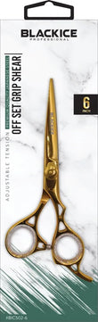 BLACK ICE Off Set Grip 6" Stylish Gold Shear