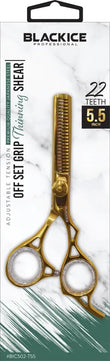 BLACK ICE Offset Grip 5.5" Gold Thinning Shear