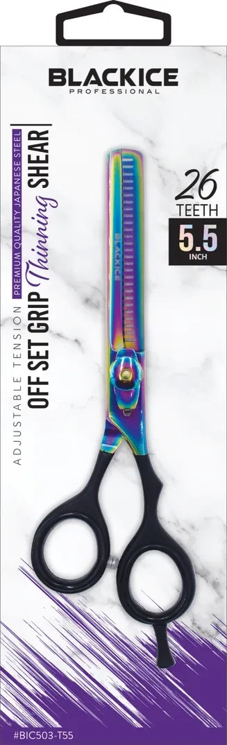 BLACK ICE Offset Grip 5.5" Holo/Black Thinning Shears