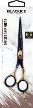 BLACK ICE Stylish Off Set Grip Gold & Black 6.5" Shear