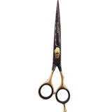BLACK ICE Stylish Off Set Grip Gold & Black 7" Shear