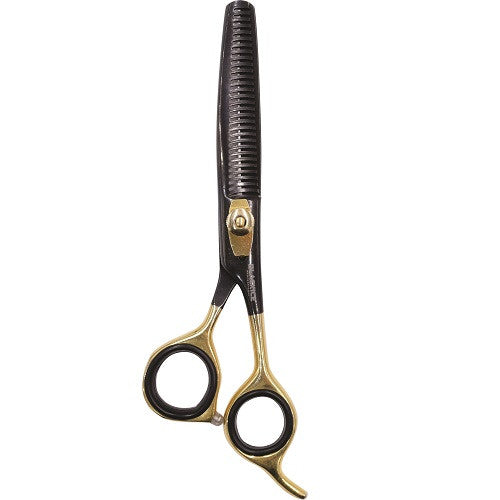 BLACK ICE Texture Off Set Grip Gold/ Black 6.5" Thinning Shear