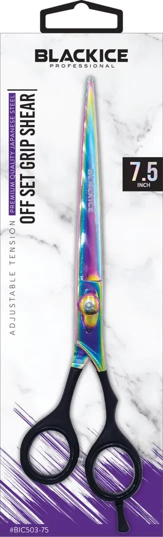 BLACK ICE Stylish Off Set Grip Holo & Black 7.5" Shear