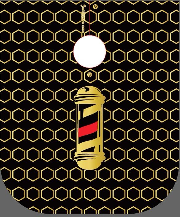 Barberpro Cape - Barbershop Gold Hexagon #10