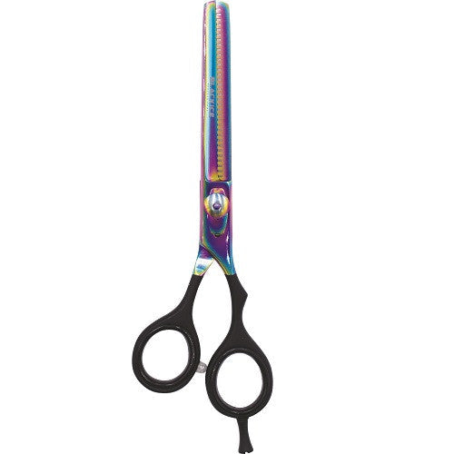 BLACK ICE Stylish Off Set Grip Holo & Black 6.5" Thinning Shear