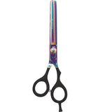 BLACK ICE Stylish Off Set Grip Holo & Black 6.5" Thinning Shear