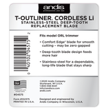 Andis® Cordless T-Outliner® Li Replacement Deep Tooth GTX Blade - Stainless Steel