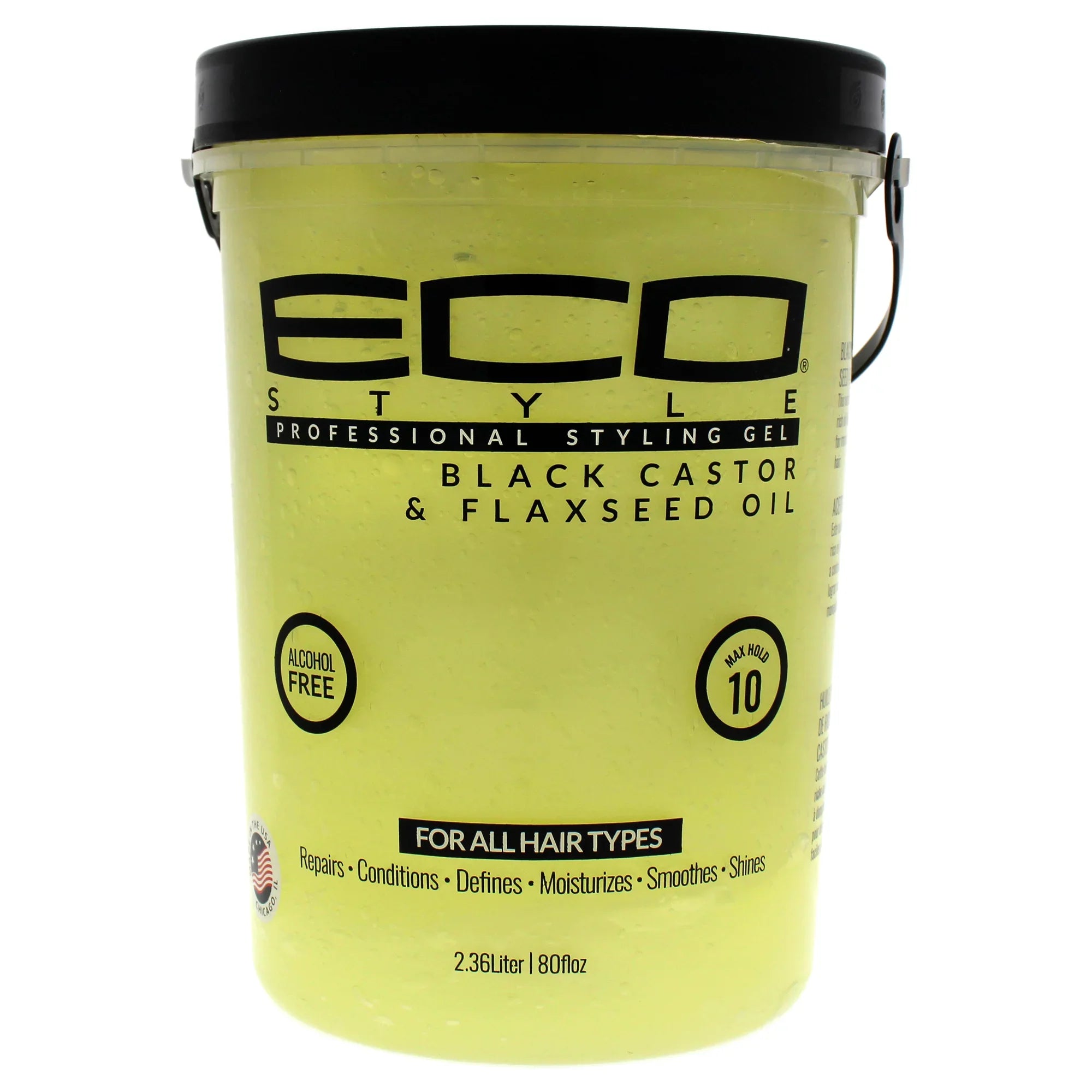 ECO STYLE Black Castor & Flaxseed Oil Styling Gel 80oz