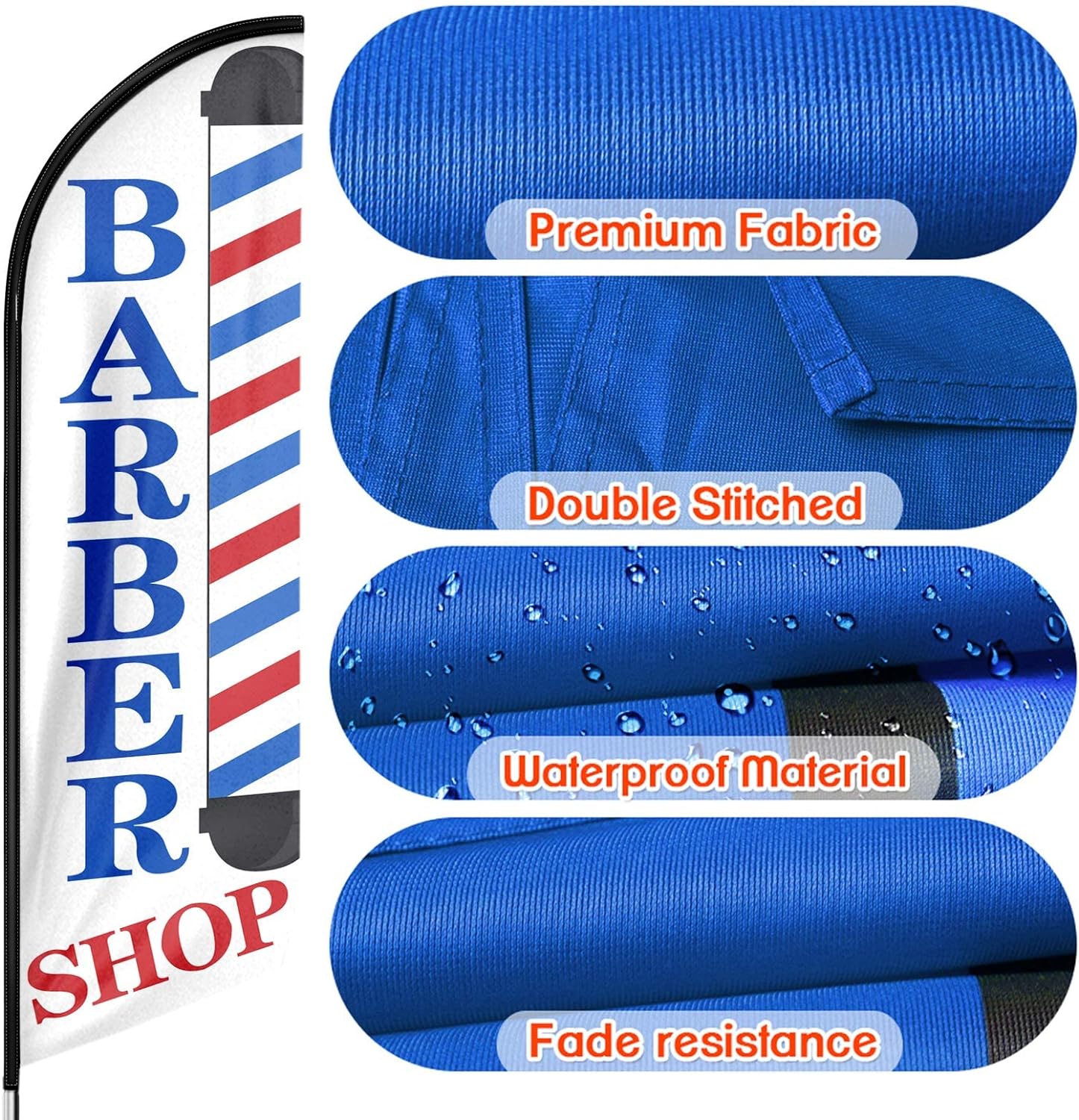 FSFLAG Barber Shop Outdoor Flag Stand