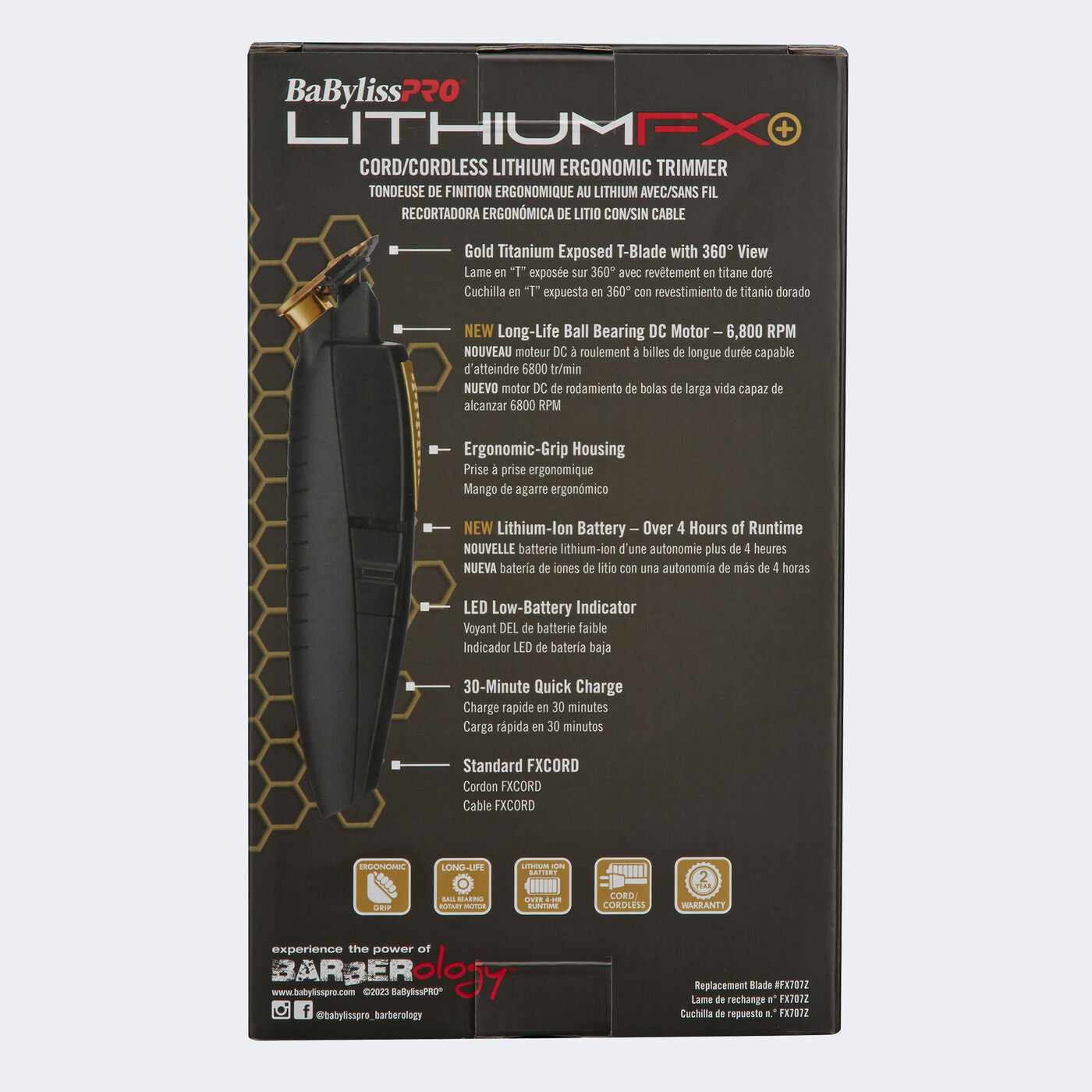 BaByliss PRO Lithium FX+ Cordless Ergonomic Trimmer