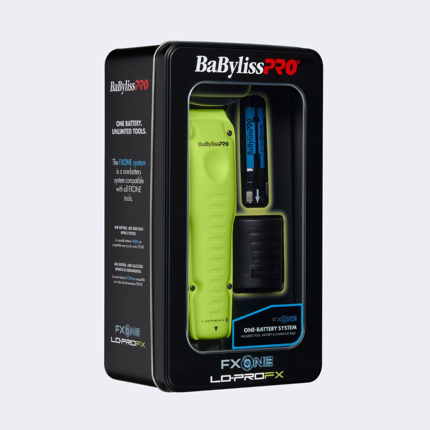 BaBylissPRO® FXONE™ Lo-ProFX Limited Edition Neon Yellow Clipper (Kit Includes Charging Base & Battery)