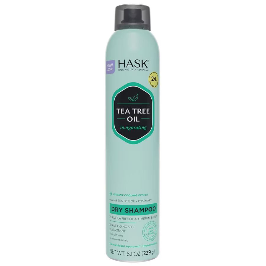 HASK Invigorating Dry Shampoo, Aluminum-Free with Tea Tree Oil, 8.1oz