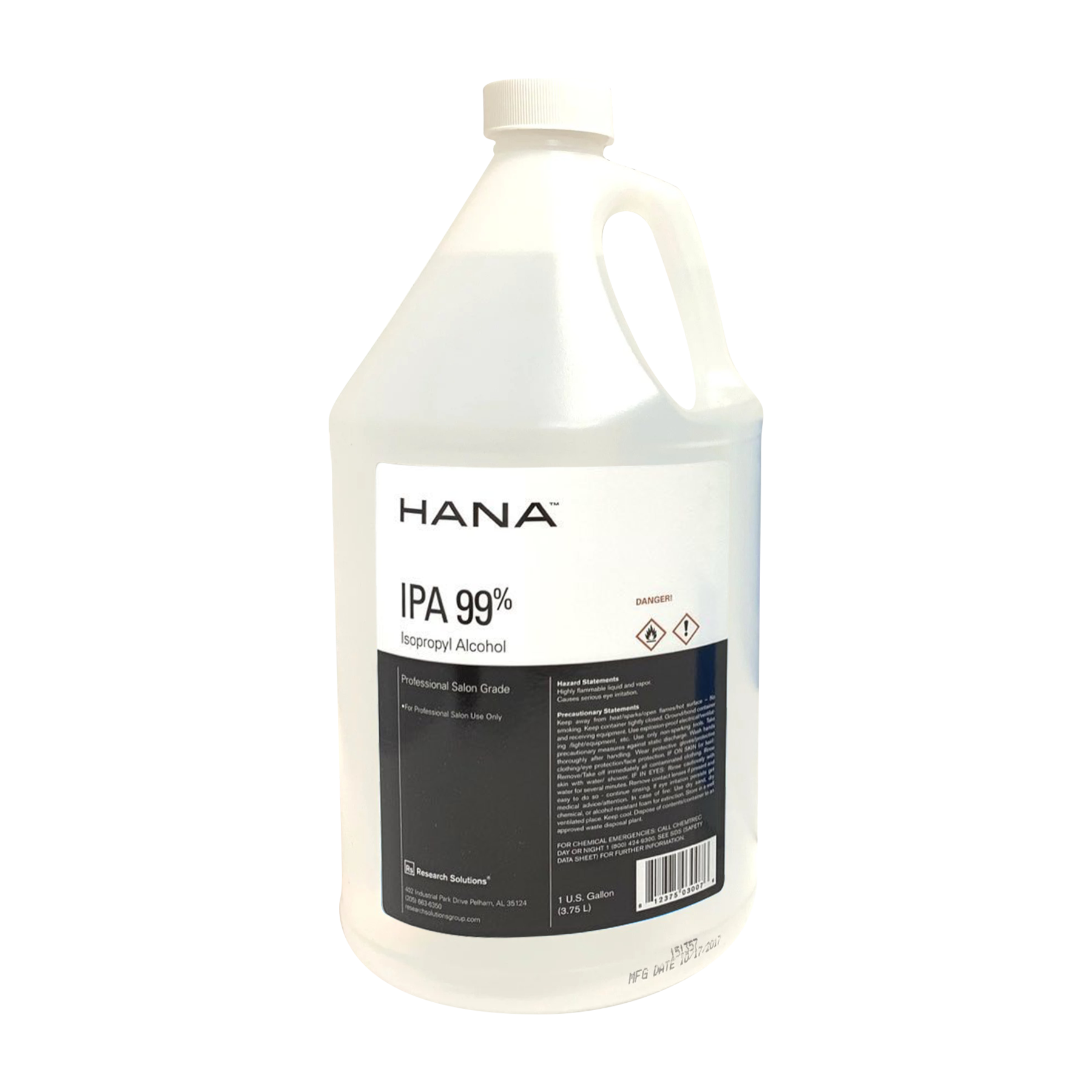 Hana Spa Products IPA 99% Isopropyl Gallon