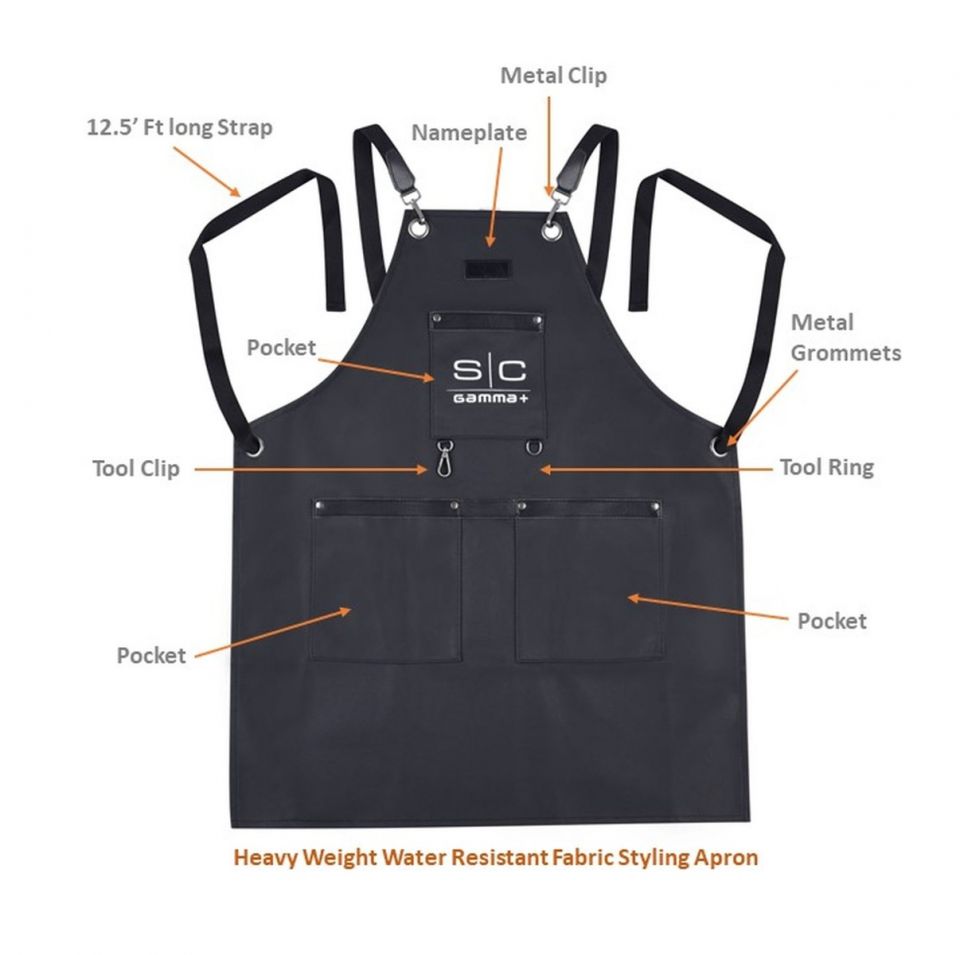 Heavy Weight Waterproof Professional Barber/Salon Apron Cross-Back Strap