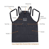 Heavy Weight Waterproof Professional Barber/Salon Apron Cross-Back Strap