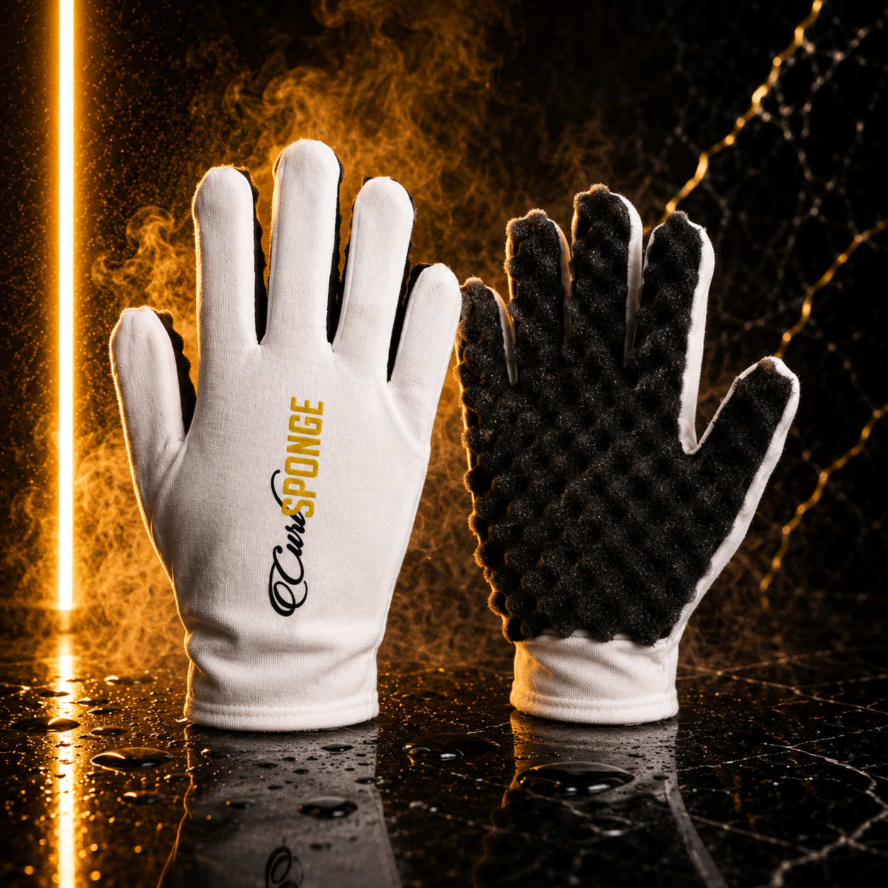 White CURL SPONGE GLOVE