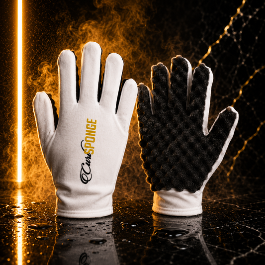 White CURL SPONGE GLOVE