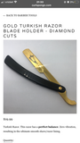 Gold Turkish Straight Razor Blade Holder