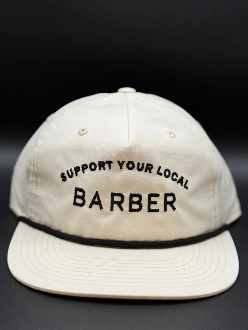 JTB COLLECTION Support Your Local Barber Cream Five Panel SnapBack Hat