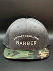 JTB COLLECTION Support Your Local Barber Grey Camo Flat Bill SnapBack Hat