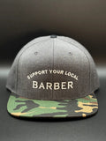 JTB COLLECTION Support Your Local Barber Grey Camo Flat Bill SnapBack Hat