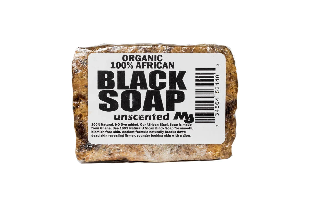 MJ ORGANICS Raw African Black Soap Bar (Unscented)