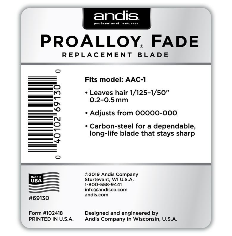 Andis® ProAlloy® Fade AAC-1 Replacement Blade Set