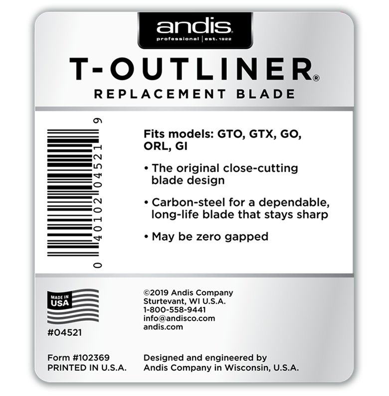 Andis T-Outliner® Replacement Blade - Carbon Steel Blade