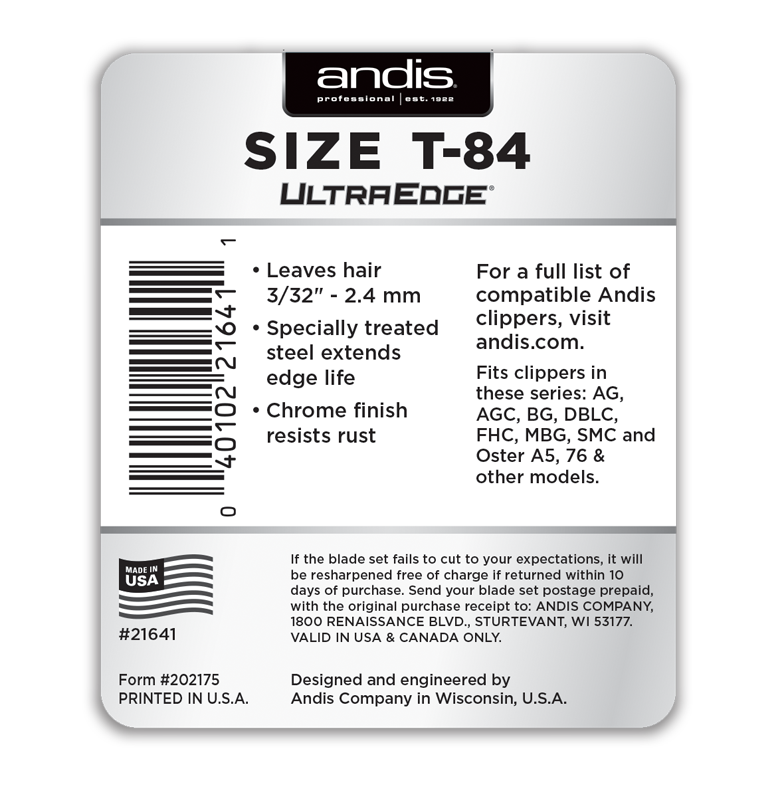 Andis UltraEdge® Detachable Blade, Size T-84
