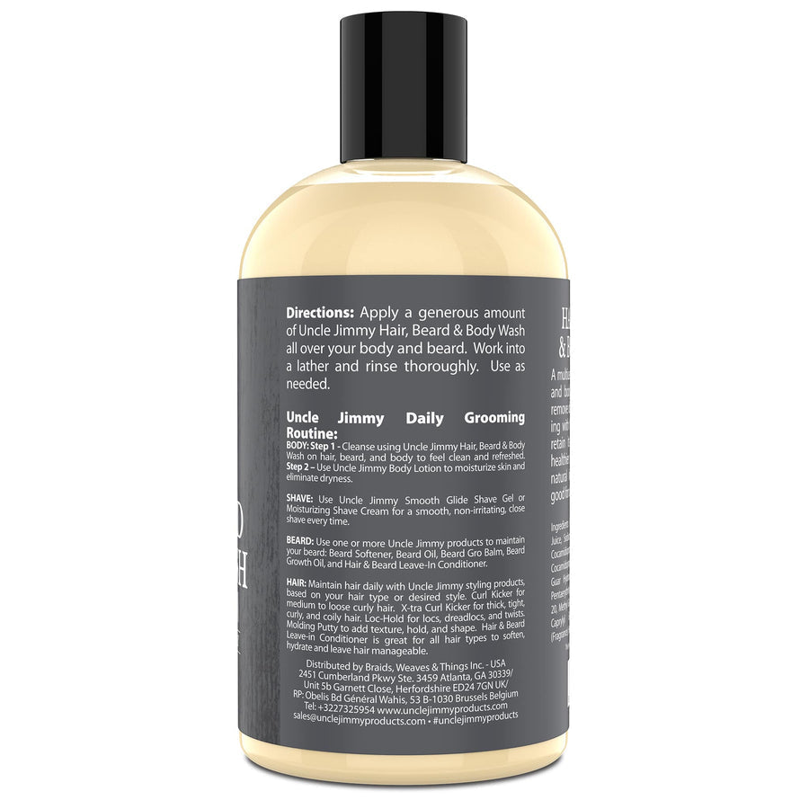 UNCLE JIMMY HAIR, BEARD & BODY WASH 12OZ