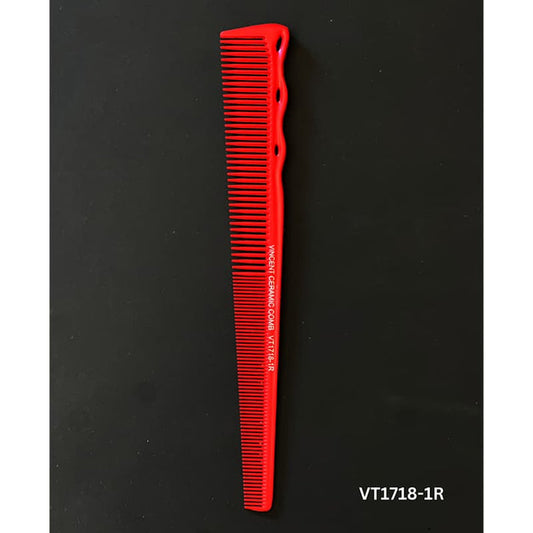 Vincent Professional Red Ceramic Comb Kenny Duncan Collection VT1718-1R