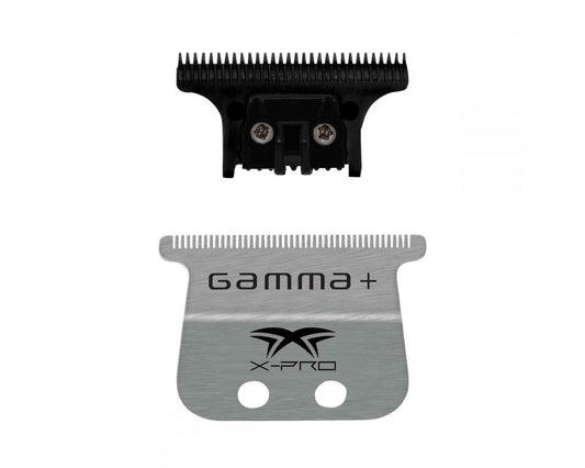 GAMMA+ X-Pro Wide Stainless Steel with Black Diamond Carbon DLC The One Cutting Trimmer Blade Set