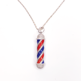 925 Silver Barber Pole pendant & chain